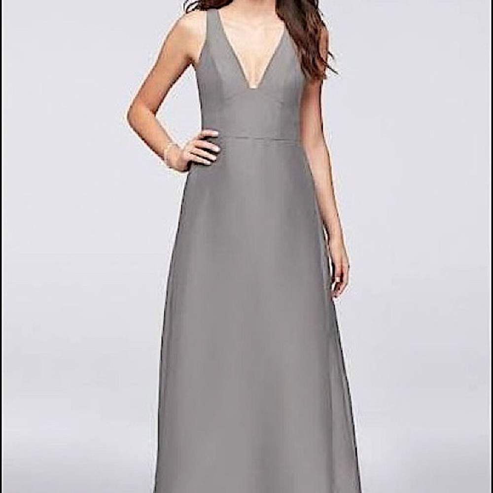 David's Bridal Gray Sleeveless Dress